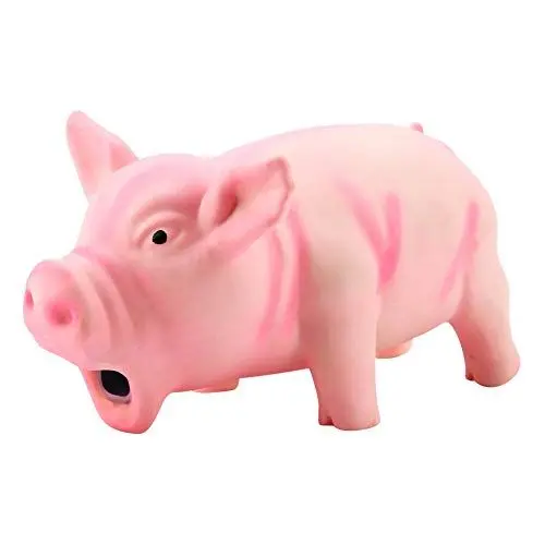 Produktbild: lyrlody Quietschendes Schwein-Spielzeug aus Latex, Zahnreinigung, Interaktives Quietschendes Spielzeug, Niedliches Interaktives Schwein, Hundespielzeug, Kau-Quietsch-Spielzeug, 16 × 8 × 8 cm(Rosa)