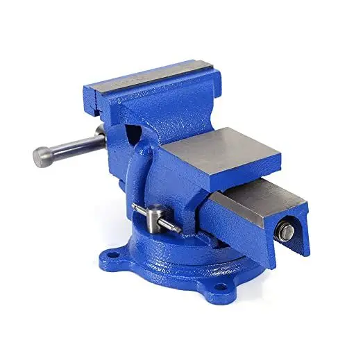 Produktbild: 4 Zoll Schraubstock, um 360 Grad Drehbarer Werkbank Schraubstock mit Amboss, Werkstattklemme mit 100 Mm Backen Parallelschraubstock Tischschraubstock für Schleif-, Schneid