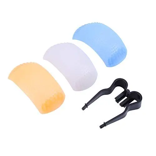 Produktbild: lyrlody Up Flash Diffuser Cover, Flash Diffuser Light Softbox Speedlite, Softbox Diffuser Adapter für DSLR SLR Kameras, Blau Weiß Orange 3 Farben, 87 × 41 Mm
