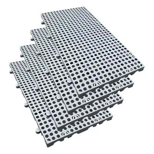 Produktbild: LYXXW Leichte Belüftungspalette Aus Netzgewebe, Ineinander Stapelbare Drainagebodenmatte, Lagerregale Aus HDPE, Artikelregale, Atmungsaktive wasserdichte Kunststoffpaletten,Grau,60x30x3cm