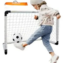 Produktbild: LZHDZQD Fussballtor, Fußballtor Kinder, Fussballtore für Garten Kinder, Fußballtor Faltbar für Indoor/Outdoor/Garten Weihnachts Fußballtor Spielzeug (90x60 weiß Tor)