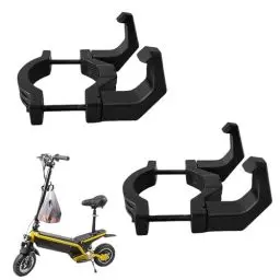 Produktbild: LZYDKH 2 Stück Elektroroller Haken, Fronthaken Doppelhakendesign E Scooter Zubehör Multifunktionshaken Kompatibel E Roller Aufhänger für Motorräder Elektroautos(Schwarz)