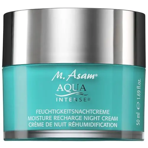 Produktbild: M. Asam AQUA INTENSE Hyaluron Nachtcreme (50 ml) - intensive Regeneration über Nacht & für einen erholten Teint am Morgen, spendet Feuchtigkeit & verbessert die Hautschutzbarriere, vegan