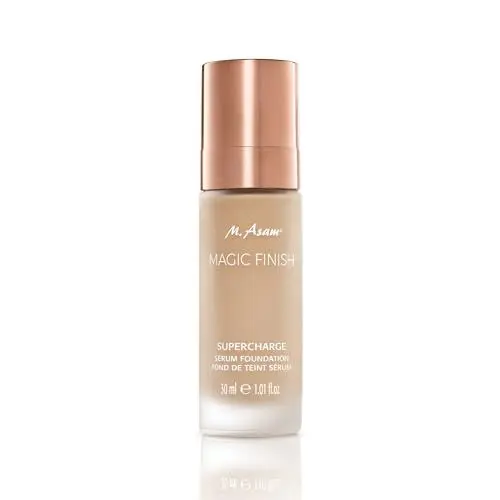Produktbild: M. Asam MAGIC FINISH Supercharge Serum Foundation Creamy Nude (30 ml) – Feuchtigkeit spendende Foundation & straffendes Gesichtsserum in Einem, Anti-Aging Make-up mit optimaler Deckkraft & Hyaluron