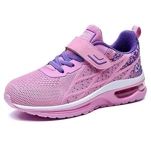Produktbild: M MAGPER Air Turnschuhe Junge Mädchen Sportschuhe Kinder Leicht Atmungsaktiv Laufschuhe Walking Jogging Running Fitnesss Tennis Sneaker - Rosa Violett - Size 31 EU