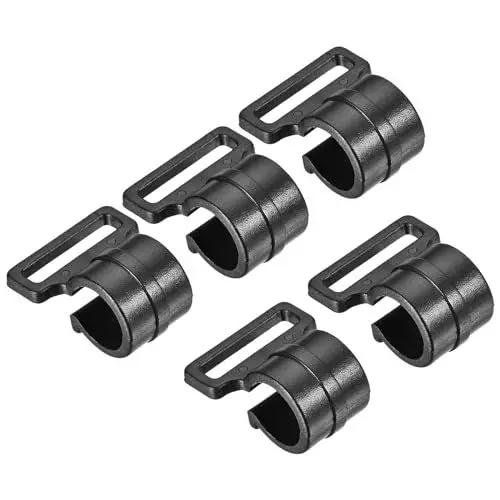 Produktbild: M METERXITY 5er Pack C-Clips Klemmen für Zeltstange - Kunststoff Clips Zelthaken Markisenklemmen Befestigungselemente, geeignet für Camping und Wandern (11mm, Schwarz)