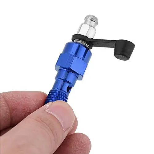 Produktbild: M10x1.0mm Entlüftungsschraube, M10x1.0mm Motorradbremse Hauptzylinder Bremssattel Entlüftungsschraube Nippel Hohlschraube + Staubkappe für Entlüftungsschraube M10 1 0 (BLUE)