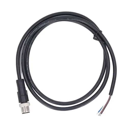 Produktbild: M12-Anschlusskabel, Gerade, 1 M, für PVC-Drahtstecker, 4-polig, Geformt, 22 AWG, Meter Lang, 4 250-Vac-HF-Anschlüsse