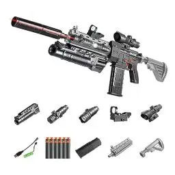 Produktbild: M416 Spielzeugpistole, Kinderpistole Eva Soft Bullet Sniper Toy Foam Blasters Shell Ejecting, Schaumstoff-Blaster Gewehr Spielzeug mit Automatischem Auswurf, Shooting Games für Kinder Erwachsene-Grau