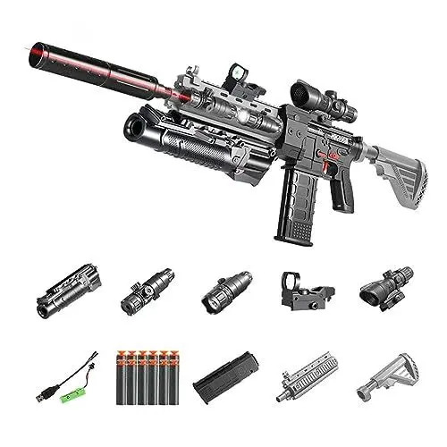 Produktbild: M416 Spielzeugpistole, Kinderpistole Eva Soft Bullet Sniper Toy Foam Blasters Shell Ejecting, Schaumstoff-Blaster Gewehr Spielzeug mit Automatischem Auswurf, Shooting Games für Kinder Erwachsene-Grau