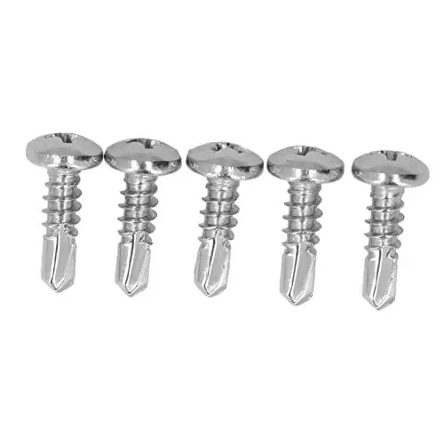 Produktbild: M4,8 X 16 Mm Selbstschneidende Schrauben, Selbstbohrende Rundkopfschraube, 304-Edelstahlschrauben. 200 Stück 304-Edelstahl-Rundkopf-Holzschrauben, Selbstbohrende