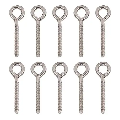 Produktbild: M6x73 Ringschrauben, 10 Stück Ringschrauben 304 Edelstahl Silber Ringhaken M6 X 73 Haken Schrauben Hardware Werkzeuge für Ringmuttern, Werkzeuge