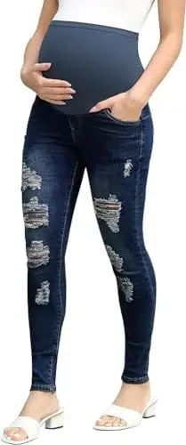 Produktbild: Maacie Umstandsjeans für alle Jahreszeiten, einfach an- und auszuziehen, Dunkelblau, L, Dunkelblau