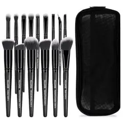 Produktbild: MAANGE Make up Pinsel Set, 15-teilig, hochwertige Pinselset Makeup mit Etui, Foundation, Puder, Concealer, Lidschatten, schwarz Schminkpinsel-Set