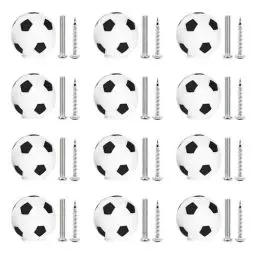 Produktbild: MABAHON 12pcs Sport Fußball Türknäufe Möbelknöpfe Kommode Knöpfe Schrankgriffe Möbelgriffe Kinderzimmer Schrankknöpfe Für Kommode Möbel, Schrank, Mit Schrauben