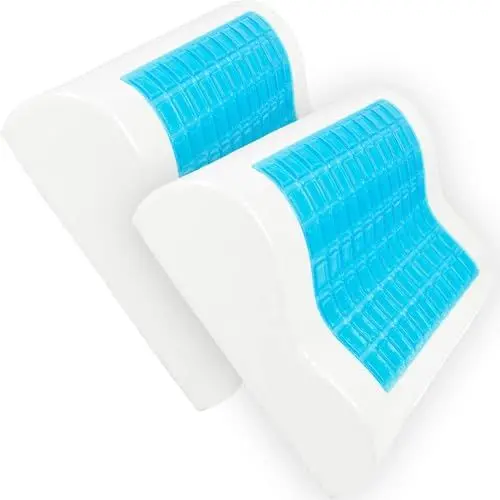 Produktbild: MABAMAHO 2X Kühlendes Kopfkissen 50 x 30 cm Kissenkern ist Ergonomisch, Orthopädisch, Hyperallergen SnapNap Nackenstützkissen