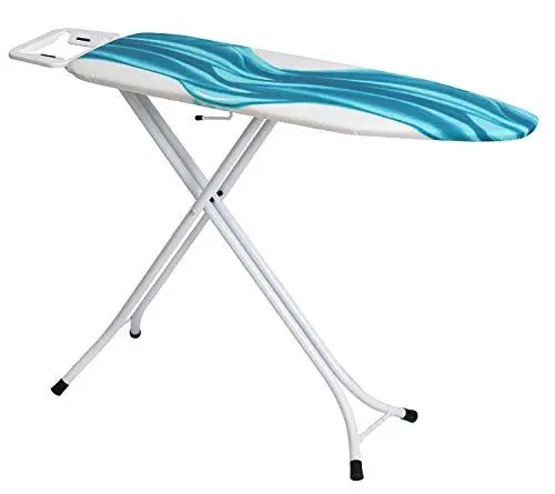 Produktbild: Mabel Home Adjustable Height, Deluxe, 4-Leg, Ironing Board, Extra Cover, Blue/White Patterned