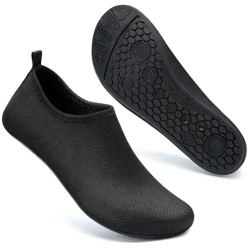 Produktbild: Mabove Badeschuhe Wasserschuhe Schwimmschuhe Damen Herren Strandschuhe Aquaschuhe Barfussschuhe Badesoken Surfschuhe(Schwarz 175,44/45)