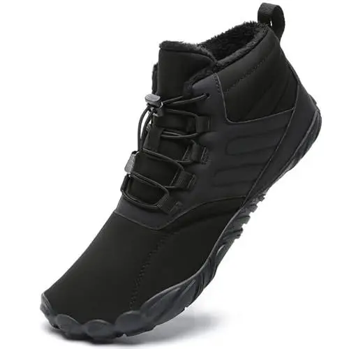 Produktbild: Mabove Barfußschuhe Winterstiefel Herren Damen Traillaufschuhe Warm Gefüttert Winterschuhe Schneestiefel (Schwarz,43 EU)