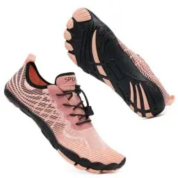 Produktbild: Mabove Damen Barfussschuhe Badeschuhe Strandschuhe Schwimmschuhe Wasserschuhe Aquaschuhe für Wassersport Outdoor Fitnessschuhe Trekking(Orange schwarz S6,42 EU)