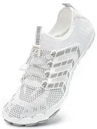 Produktbild: Mabove Herren Damen Barfussschuhe Badeschuhe Strandschuhe Schwimmschuhe Wasserschuhe Aquaschuhe für Wassersport Outdoor Fitnessschuhe Trekking(Weiß Grau 3015,39 EU)