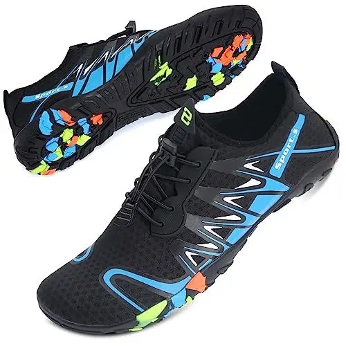 Produktbild: Mabove Strandschuhe Wasserschuhe Herren Schnell Trocknen Surfschuhe Schwimmschuhe Aquaschuhe Badeschuhe Barfussschuhe(Blau SD901,38 EU)