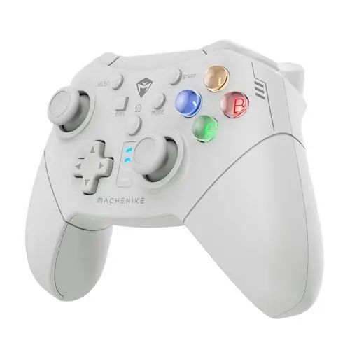 Produktbild: Machenike G320 PC Controller Wireless für Windows PC/NS/IOS/Android, Gaming Controller Wireless With RGB Backlight, USB-C/2.4G, Dual Vibrationsmotoren, 600Mah (Weiß)