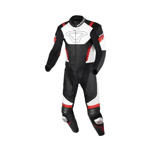 Produktbild: Macna zweiteiler Lederkombi Varshall 2PC Motorradkombi Leathersuit, BLACK/WHITE/RED, 56