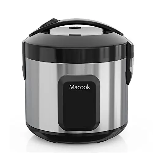 Produktbild: Macook Reiskocher (5 Tassen roher Reis, 1 l), 400 W, automatischer Reiskocher, Dampfgarer, Antihaftbehälter, Kochen ohne Überwachung, Warmhaltefunktion, Dampfkorb, für 1 bis 5 Personen