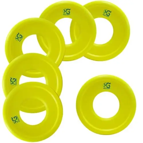 Produktbild: Macro Giant 9-Zoll-PU-Schaum-Flugscheiben, 6er-Set, Neongelb, Ringwurfspiel, Camp-Spiel, Elternaktivität, Kinderspielzeuggeschenk, Werbeartikel, Indoor-Outdoor-Spiel