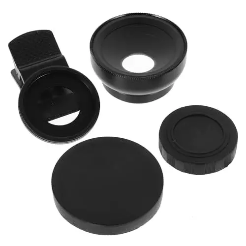 Produktbild: KICHOUSE Macro Lens handykameraobjektiv objektive für Handy handyobjektive Smartphone Lens Telefonobjektiv universell Handy-Objektiv zum Aufstecken Makro-Objektiv Aluminiumlegierung Black