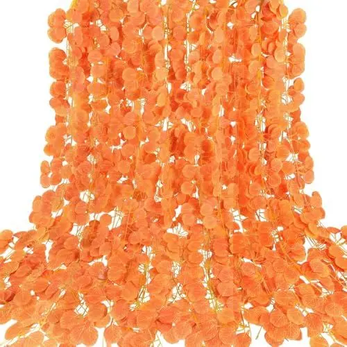 Produktbild: MACTING 15er Pack Künstlich Herbst Eukalyptus Girlande, 210cm Länge Gefälschte Reben für Zimmer und Garten Wand Dekoration Innen Außen Hochzeit Party Wanddekoration Küche Hochzeit Balkon Dekoration