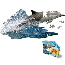 Produktbild: Madd Capp Shape Puzzle Junior Delfin, Konturpuzzle 100 Teile, für Kinder und Erwachsene