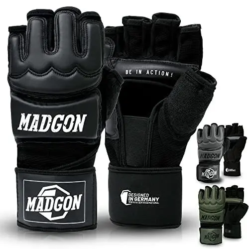Produktbild: MADGON MMA Handschuhe Profi - professionelle Qualität - hochwertige Konstruktion - Boxen, Training, Sandsack, Boxsack, Freefight, Grappling, Kampfsport - Boxhandschuhe