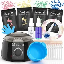 Produktbild: Madors Wachswärmer Waxing Set mit 400g Wachsbohnen- Warm Wax Set wachsmaschine enthaarung set - Waxing Maschine für Wachs Haarentfernung Perlen für Ganzkörper Waxing zu Hause