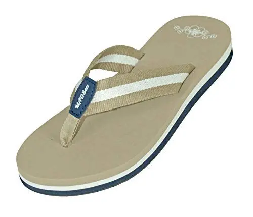Produktbild: MADSea Damen Zehenstegpantolette Summertime High Zehentrenner beige Multi, Größe:37 EU