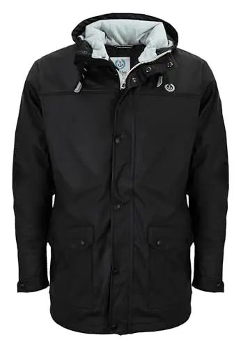 Produktbild: MADSea Herren Regenjacke Friesennerz warm mit Fleece gefüttert wasserdicht sportlich, Größe:XL, Farbe:schwarz