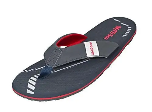 Produktbild: MADSea Herren Zehenstegpantolette Beach Man | Flip Flop Zehentrenner Thong Sandale | Sommer Strand, dunkelblau/rot, 45 EU