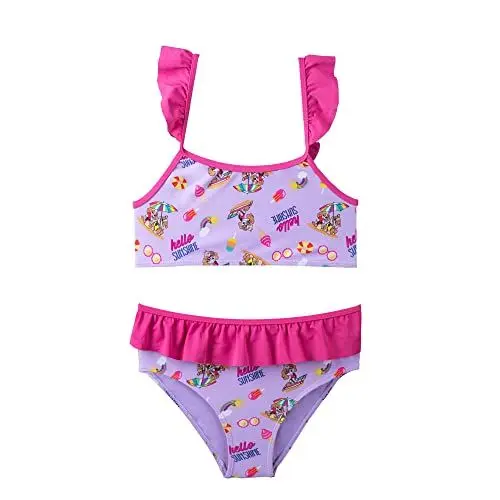 Produktbild: Mädchen Badeanzug Bikini Sommer Schwimmen Sport Bademode Mädchen Hawaiian Schwimmanzug UV Schutz Blickdicht Chlorresistent Anti Pilling, Rosa,6 Jahre
