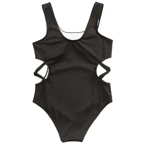 Produktbild: Mädchen Badeanzug Einteiliger Rot Schrägschulter Cut Out Bademode Rüschen Badeanzug Kinder Mädchen Badebekleidung Sommer Strand Badeanzüge Schwimmanzug 5-14 Jahre