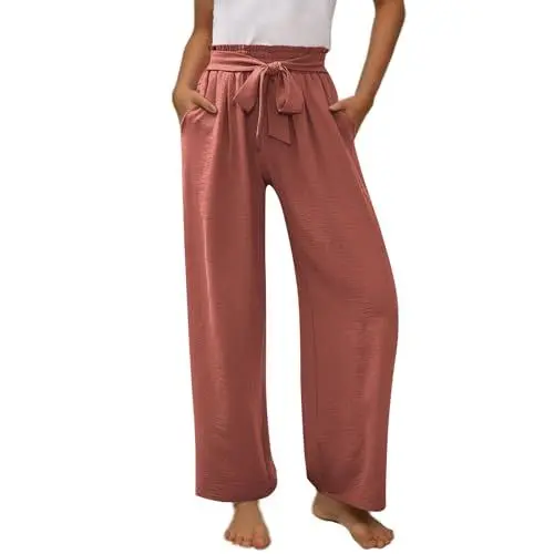 Produktbild: Mädchen Cargohose Baumwoll Y2K Baggy Cargo Hose Kinder Straight Leg Jogginghose Outdoorhose mit Elastische und mit Weitem Bein, Fließender Paperbag Palazzo für lockere (Pink, 13-14 Years)