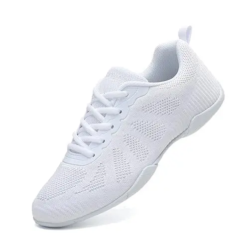 Produktbild: Mädchen Cheerleading Tanzschuhe Tanz Athletic Training Schuhe Atmungsaktiv Super Light Cheer Sneakers für Frauen Sport Training Tennis Sneakers Weiß 31