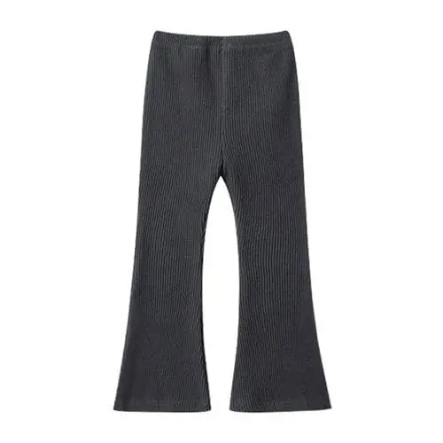 Produktbild: Mädchen Flared Leggings Schlaghosen Ripped Yogahose Schlag Sporthose Weites Bein Hoch Taille Plaid Freizeithose Elastische Kinder Ausgestellte Hosen Leggings Sporthose (Dark Gray, 7-8 Years)