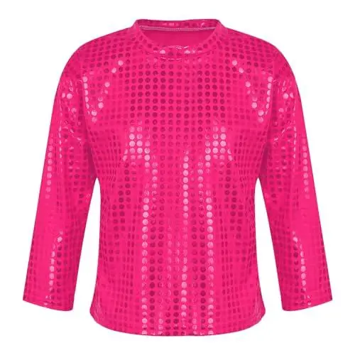 Produktbild: Mädchen Pailletten Top Langarm Glitzer Party Kleid Karneval Kostüm Elegant Casual Festliche Kindermode (18-24 Months)