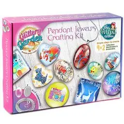 Produktbild: Mädchen Schmuckherstellung Kit. DIY Halskette Anhänger und Armband Bastelset mit Glasperlen & Charms - Modeaccessoires, Kunsthandwerk Zubehör. Ideal als handgemachtes Geschenk & Gruppenaktivität