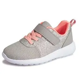 Produktbild: Mädchen Schuhe Kinder Turnschuhe Glitzer Sportschuhe Hallenschuhe Sneakers Klettverschluss Tennisschuhe Straßenlaufschuhe Basketballschuhe Runningschuhe Outdoor Fitnessschuhe.EU22.Grau