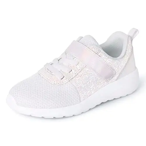 Produktbild: Mädchen Schuhe Kinder Turnschuhe Glitzer Sportschuhe Hallenschuhe Sneakers Klettverschluss Tennisschuhe Straßenlaufschuhe Basketballschuhe Runningschuhe Outdoor Fitnessschuhe.EU29.Beige