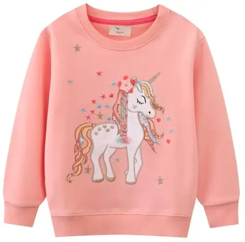 Produktbild: Mädchen Sweatshirt für Kinder Süß Cartoon Pullover Baumwolle Top Langarm T-Shirt Größe 7-8 Jahre