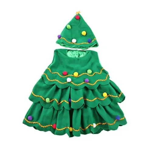 Produktbild: Mädchen Weihnachtskostüm Party Outfit mit Zylinder Elegantes Cosplay Kleid Festliche Kindermode (Green, 8-9 Years)