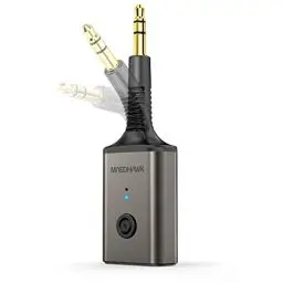 Produktbild: MaedHawk Aux Bluetooth Adapter, Bluetooth 5.3 Adapter Auto 3.5mm Drehbar 180° Bluetooth Empfänger Aux Mini Geeignet für Auto Kopfhörer Lautsprecher(Freisprechen, Dual-Link, 10 Stunden Akkulaufzeit)